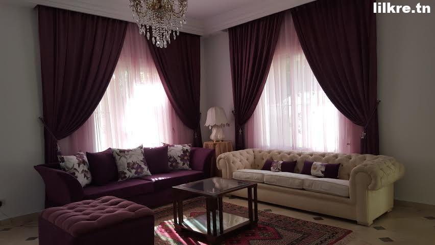  A louer une Villa S+3 de luxe Richement Meublée à La Soukra