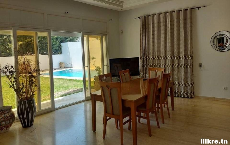 A louer une superbe villa S+4 Richement Meublée à Yasmine Hammamet