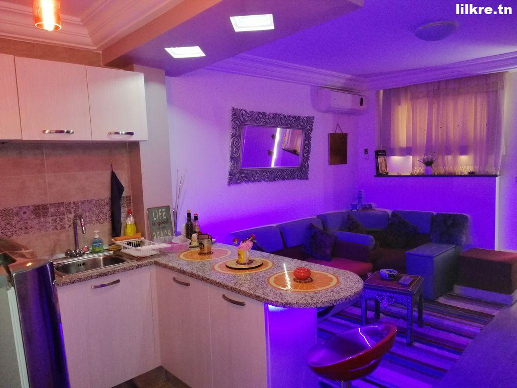  A louer un Studio S+1 Richement Meublé à Le Jasmin Hammamet Nord