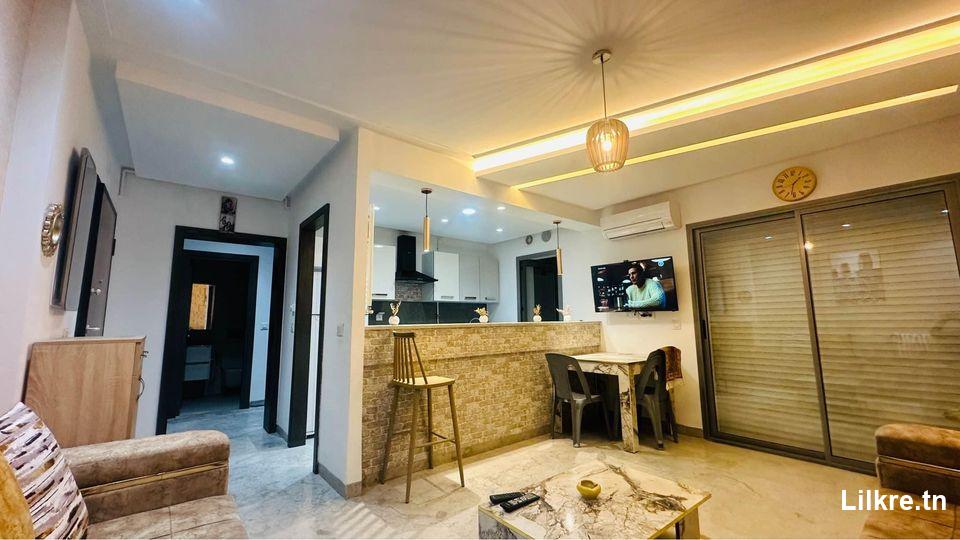 A louer Un Appartement S+1 Richement Meublé à Soukra