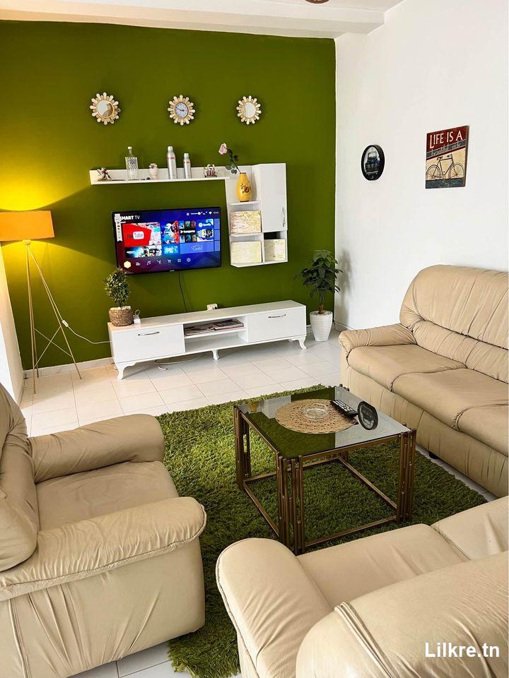 A louer un Appartement S+2 Richement Meublé cité el wahat L'Aouina bien équipé